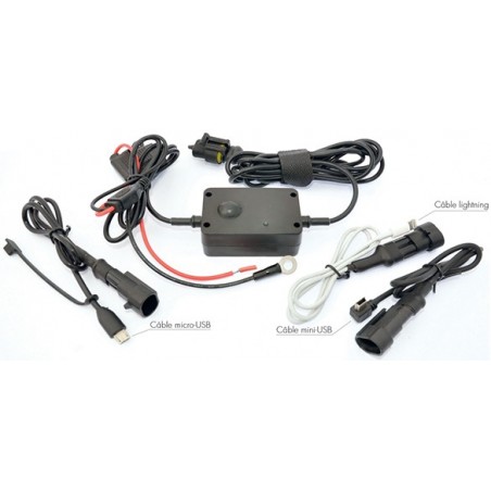 Multimedia charger for motorcycles