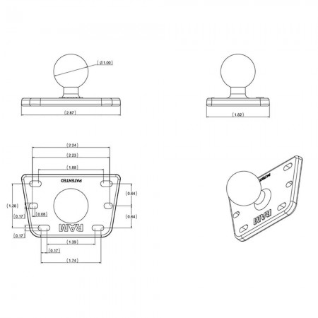 RAM 6022 brake/clutch reservoir cover base 