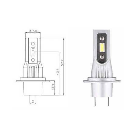 Ampoule LED H7 Moto Extra compacte