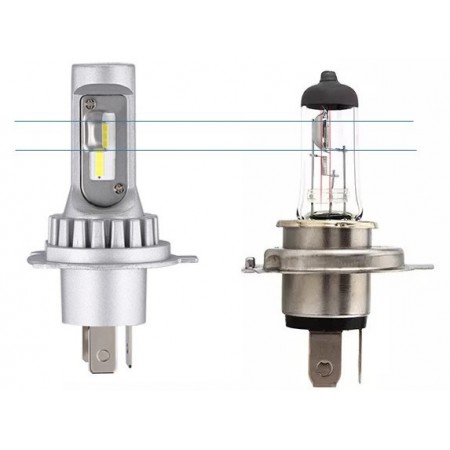 Extra compact motorcycle LED bulb H4