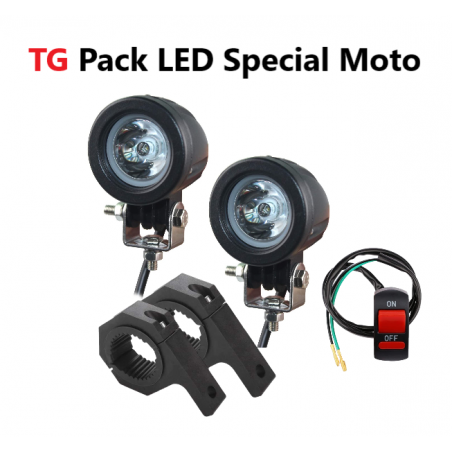 Extra LED lights Motorcycle set - 1500 Lumens