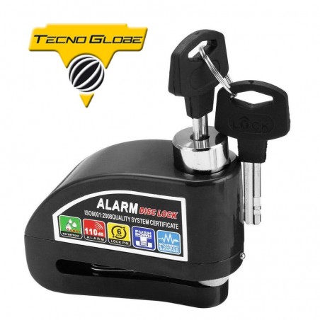 Motorcycle alarm disc lock