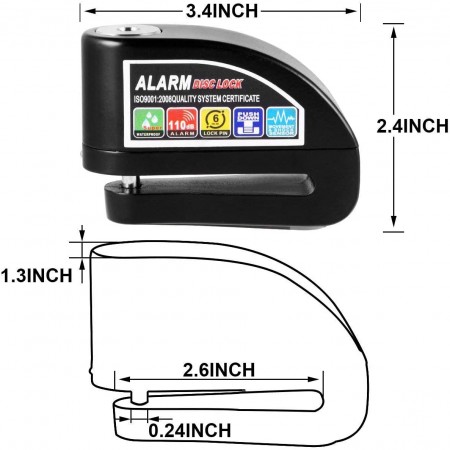 GADLANE Motorbike Alarm Disc Lock