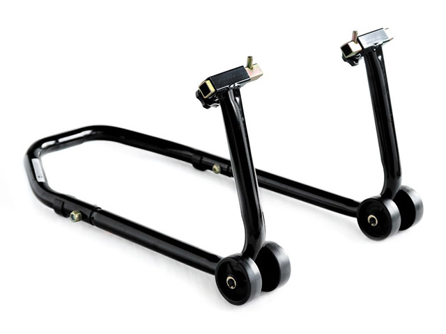 Front and rear motorcycle paddock stand