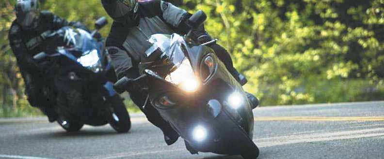 Motorcycle additional LED headlights
