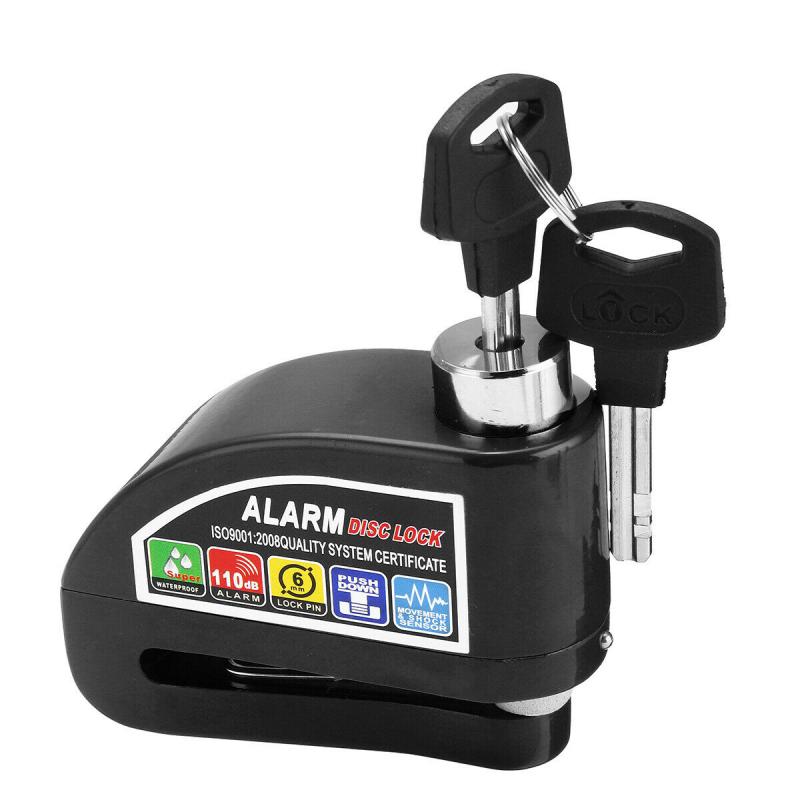 Motorcycle alarm disc lock