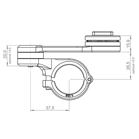 SP Connect Support mount Pro dimensies