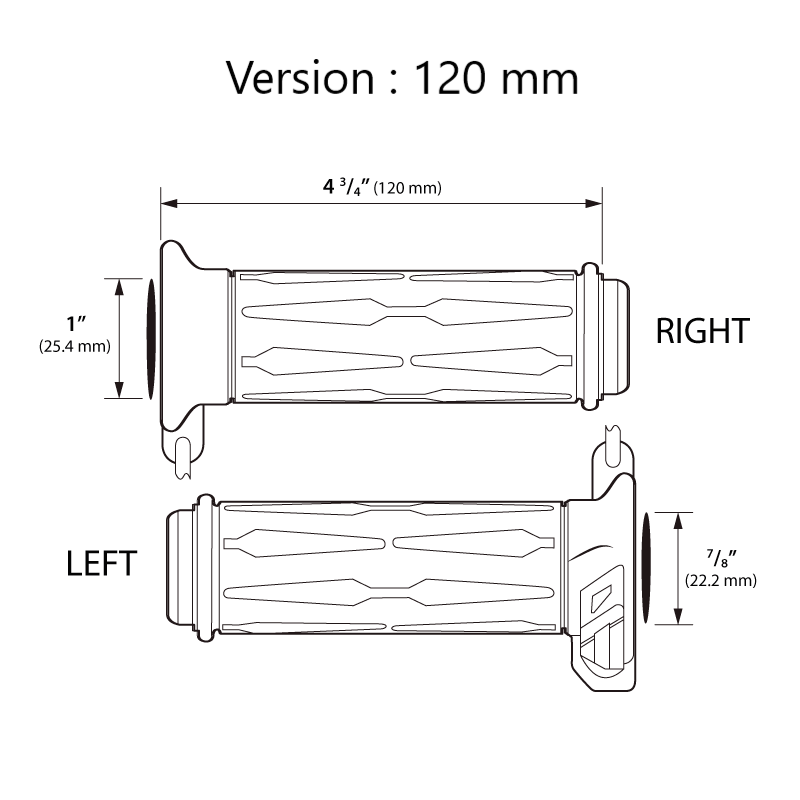 Motorcycle heated grips 120 mm