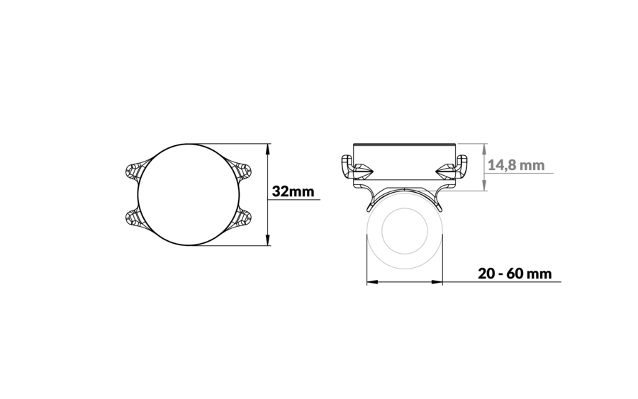 Dimensions du support magnétique pour housse de moto shapeheart