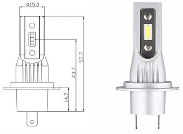 Extra compacte H7 LED lamp voor motor bij tecnoglobe belgïe