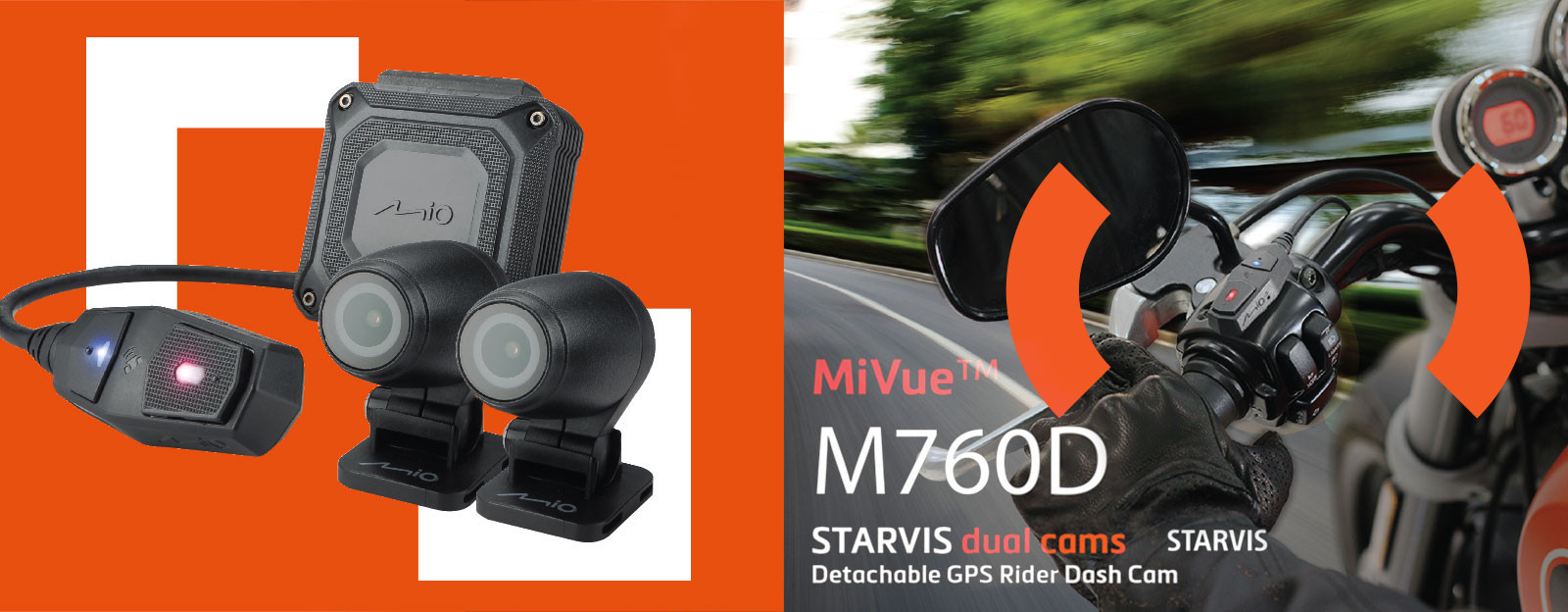 Caméra dashcam Moto Tecnoglobe Mivue™ M760D - Camera moto et scooter -  TEAMAXE